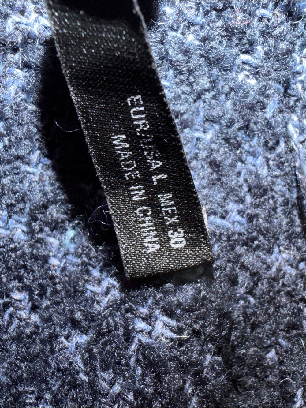Zara NWT Belted Tweed Mini Dress Large Navy Gray Textured Short Sleeve - Picture 7 of 9